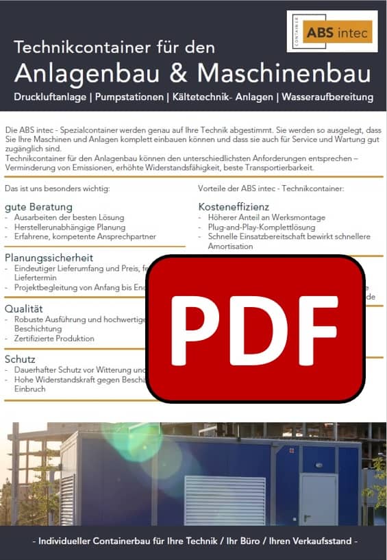 ABS intec - Technikcontainer Aggregatcontainer PDF Download - Kompressorcontainer-Druckluftcontainer