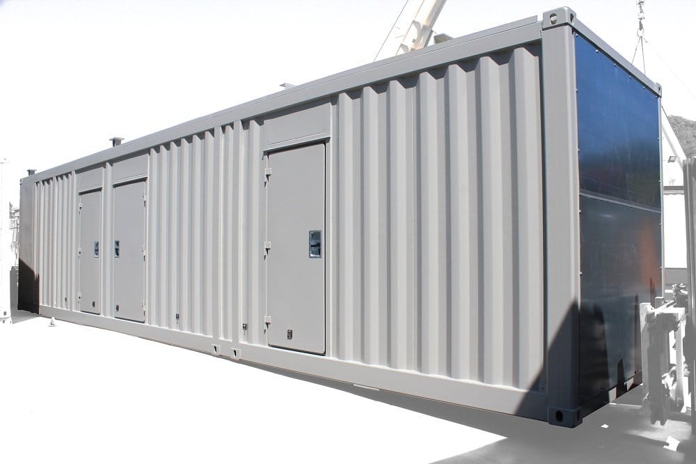 ABS intec - Technikcontainer Servercontainer Seitentueren Dachkonsolen offene Stirnwand - Elektro-Container