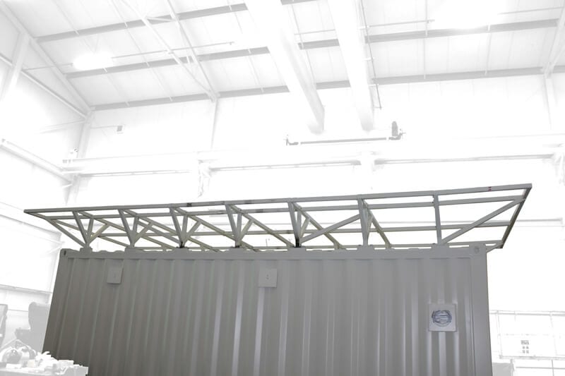 ABS intec - Technikcontainer Stahlcontainer Sonnendach Vormontage1 - Batteriecontainer