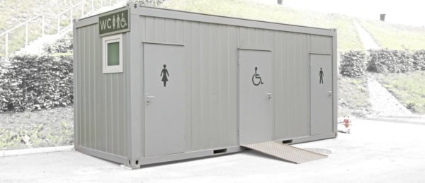 ABS intec - Technikcontainer Sanitaercontainer Toilette barrierefrei Rollstuhlfahrer Damen Herren 600x259 - Bürocontainer