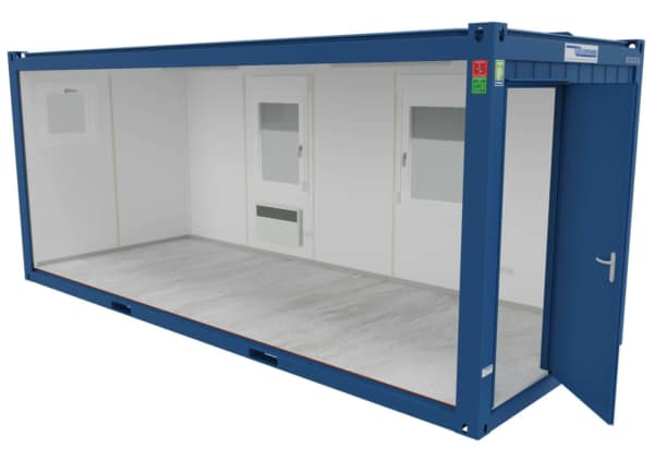 ABS intec - Technikcontainer 20ft Buerocontainer Containex 3D Schnitt Heizkoerper Fenster mit Rollladen 600x412 - Bürocontainer